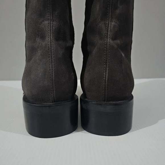 NEW Stuart Weitzman Sadie Mid Calf Boot Womens 10.5 Gray Suede Western Pull On - Picture 8 of 15